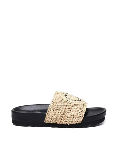 Shop Stella Mccartney Natural Flats In Natural/black