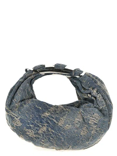 Diesel Women Denim Grab-d Hobo Shopping Bag In Blue