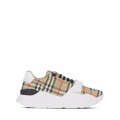 Burberry Vintage Check-pattern Touch-strap Sneakers In Multicolor