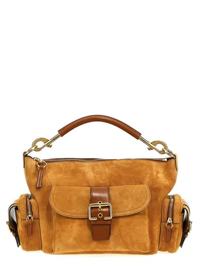 Chloé Medium Suede Camera Shoulder Bag In Brown