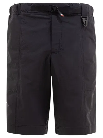 Moncler Day-namic Nylon Bermuda Shorts With Adjustable Drawstring In Black