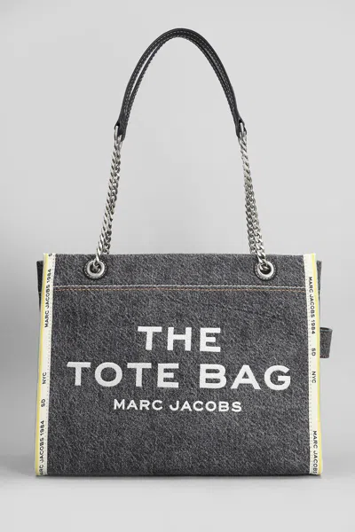 Marc Jacobs The Denim Chain Medium Tote Bag In Black