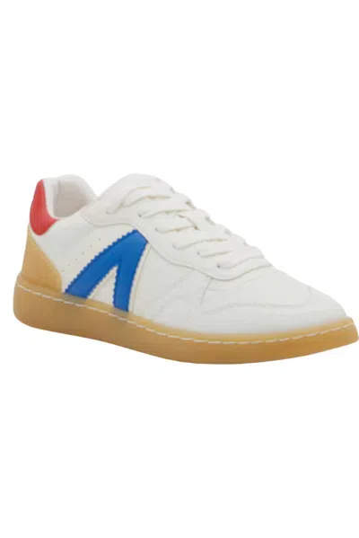 Mia Vesta White Multi Color Block Lace-up Sneakers In Multi