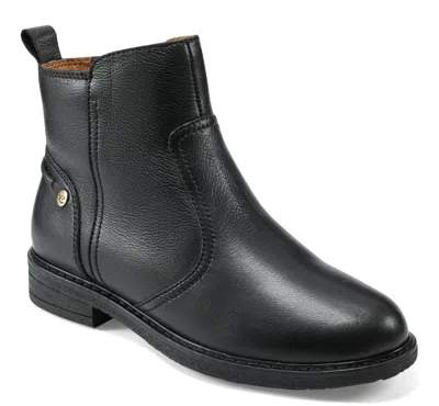 Easy Spirit Women's Eflex Jules Almond Toe Block Heel Casual Booties In Black