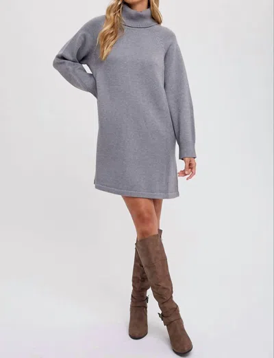 Bluivy Wrapped In Warmth Sweater Dress In Dark Grey In Grey