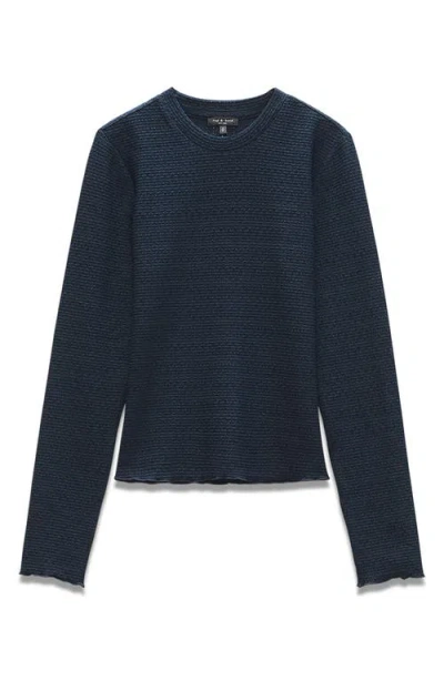 Rag & Bone Julia Textured Crewneck Top In Sail