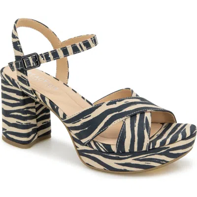 Kenneth Cole Reaction Women's Reeva Platform Heeled Dress Sandals In Zebra Micro