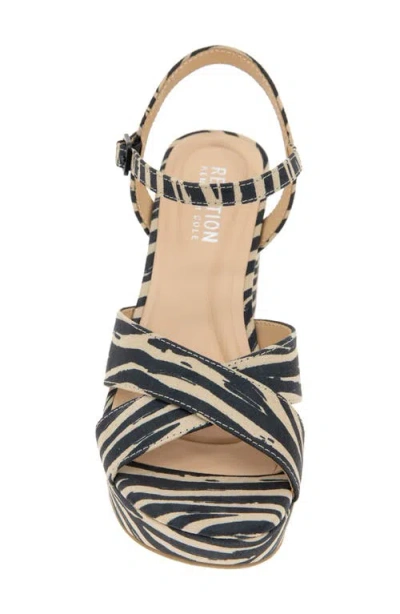 Kenneth Cole Reaction Women's Reeva Platform Heeled Dress Sandals In Zebra Micro