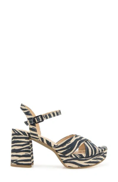 Kenneth Cole Reaction Women's Reeva Platform Heeled Dress Sandals In Zebra Micro