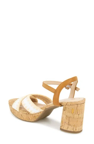 Kenneth Cole Reaction Women's Reeva Raffia Platform Dress Sandals In White Raffia