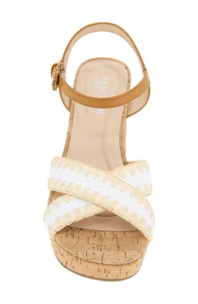 Kenneth Cole Reaction Women's Reeva Raffia Platform Dress Sandals In White Raffia