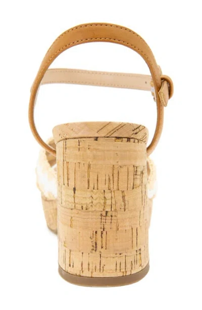 Kenneth Cole Reaction Women's Reeva Raffia Platform Dress Sandals In White Raffia