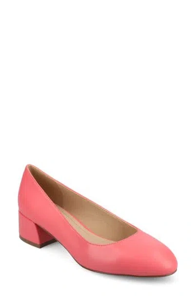 Journee Collection Saarii Womens Round Closed Toe Block Heel Pumps In Pink