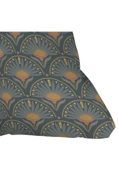 Deny Designs Floral Fan Square Throw Pillow In Green