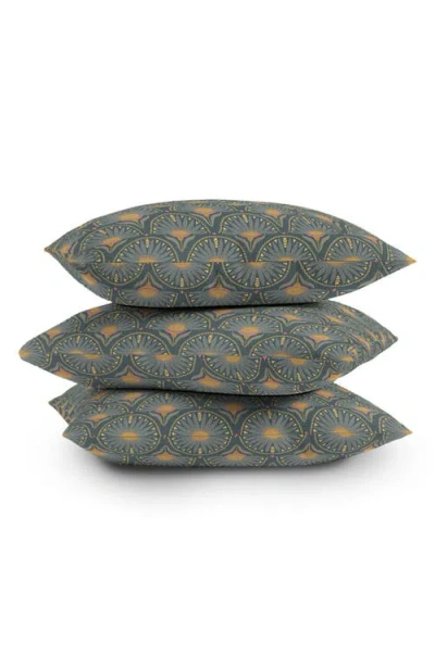 Deny Designs Floral Fan Square Throw Pillow In Green