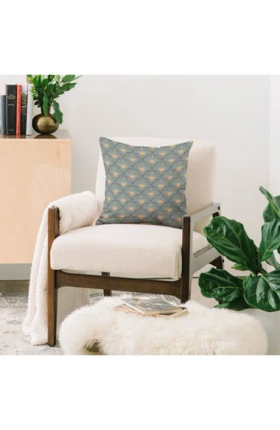 Deny Designs Floral Fan Square Throw Pillow In Green