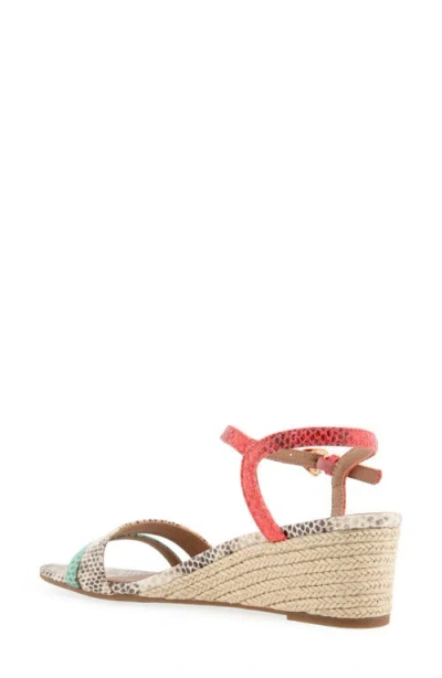 Aerosoles Women's Witt Round Toe Wedge Sandals In Multi Color Roccia Faux Snake