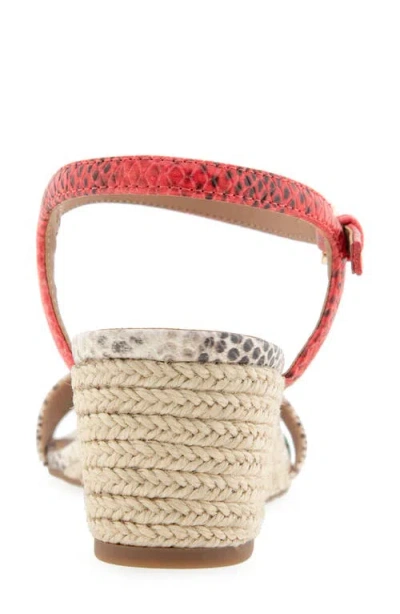 Aerosoles Women's Witt Round Toe Wedge Sandals In Multi Color Roccia Faux Snake