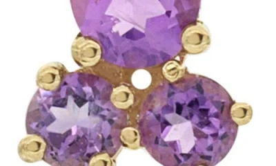 Bony Levy 14k Gold Amethyst Cluster Stud Earring In 14k Yellow Gold