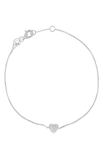 Bony Levy Bardot Diamond Heart Chain Bracelet In 18k White Gold