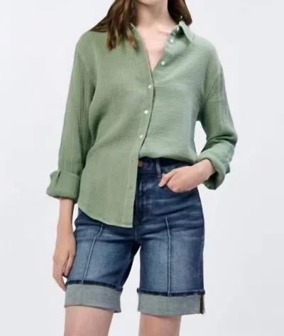 Dear John Denim Gaia Poplin Button Up Shirt In Iceberg In Multi