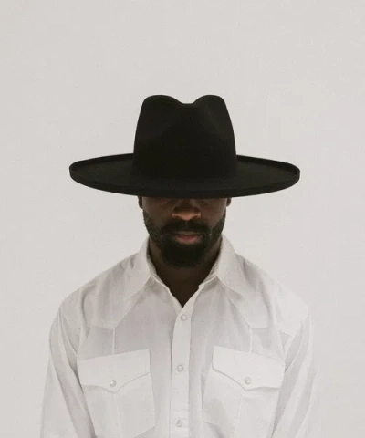 Two Roads Hat Co. Five Points Wide Brim Fedora Hat In Black