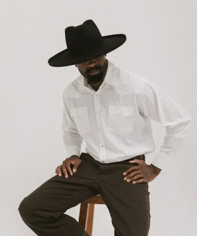 Two Roads Hat Co. Five Points Wide Brim Fedora Hat In Black