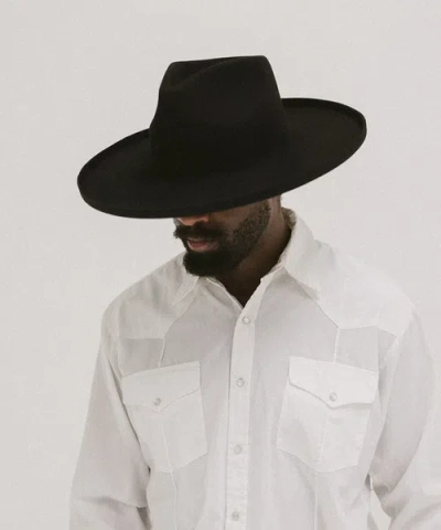 Two Roads Hat Co. Five Points Wide Brim Fedora Hat In Black