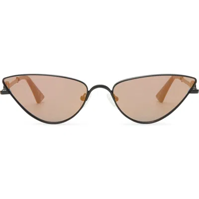 Le Specs The Soiree Slim Metal Cat-eye Sunglasses In Black