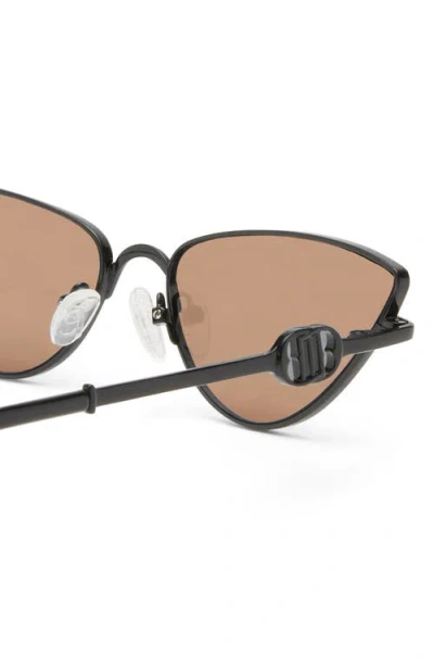 Le Specs The Soiree Slim Metal Cat-eye Sunglasses In Black