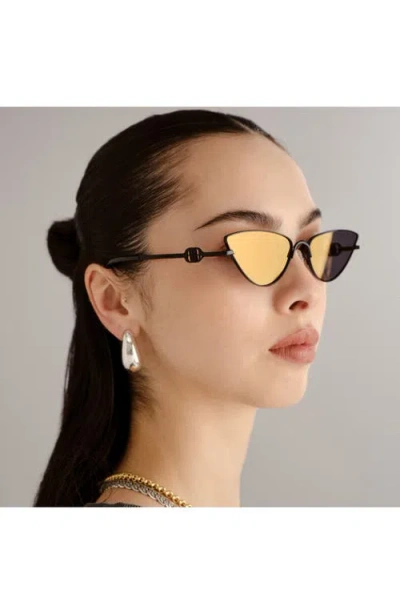 Le Specs The Soiree Slim Metal Cat-eye Sunglasses In Black