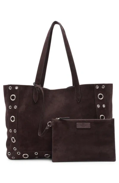Valentino Circular Cutouts Studded Tote Bag In Brown