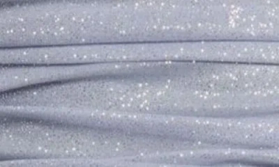 Jump Apparel Ruched Glitter Long Sleeve Minidress In Silver