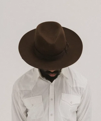 Two Roads Hat Co. Delmar Distressed Felt Fedora In Dark Brown