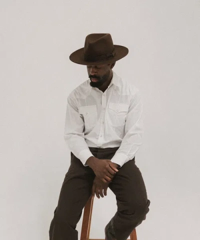 Two Roads Hat Co. Delmar Distressed Felt Fedora In Dark Brown