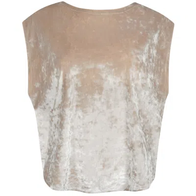 Me&thee Women's Neutrals No Love Lost Ivory Velvet Tee In White