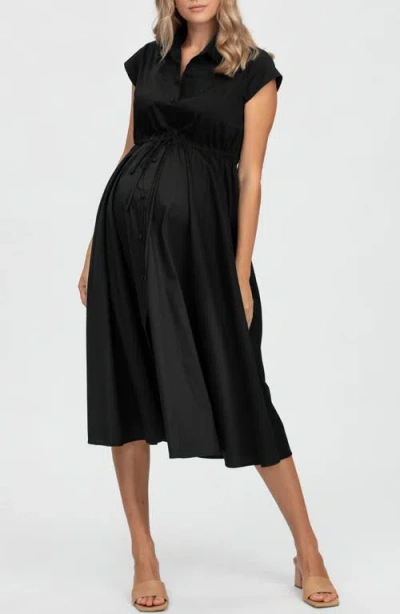 Pietro Brunelli Maternity Maternity Soft Cotten Adjustable Drawstring Celeste In Black