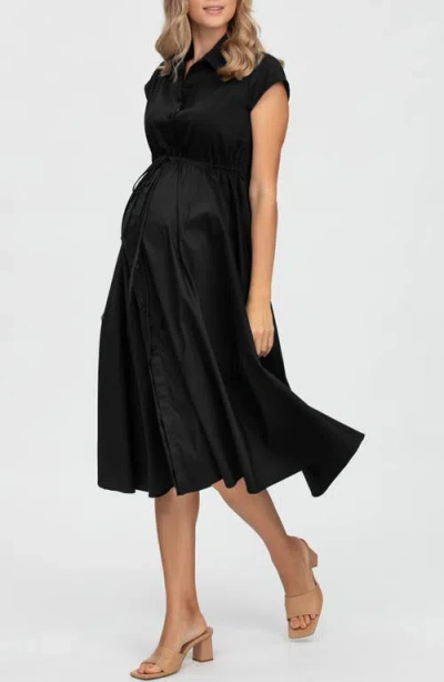 Pietro Brunelli Maternity Maternity Soft Cotten Adjustable Drawstring Celeste In Black