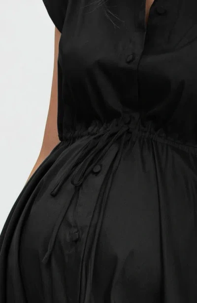 Pietro Brunelli Maternity Maternity Soft Cotten Adjustable Drawstring Celeste In Black