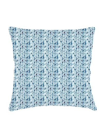 Anaya Chevron Velvet Pillow With Down Alternative Insert In Indigo