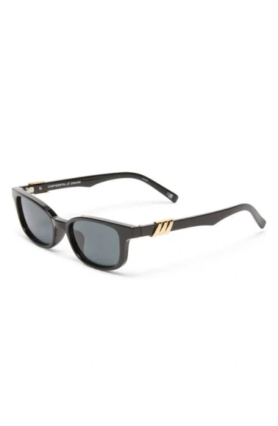 Le Specs Slim Confidential Sunglasses In Black