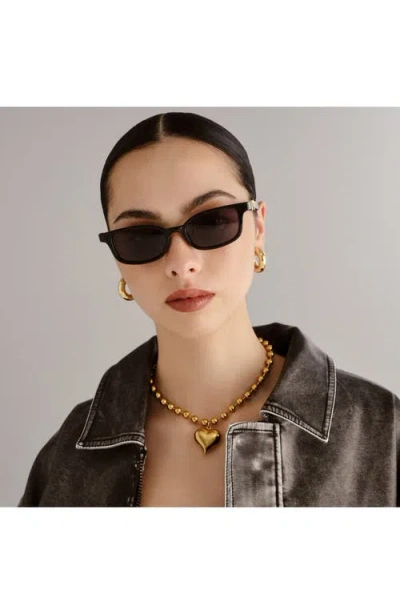 Le Specs Slim Confidential Sunglasses In Black