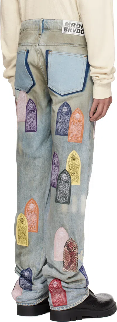 Who Decides War Patch Arched Repaired Distressed Denim In Multi