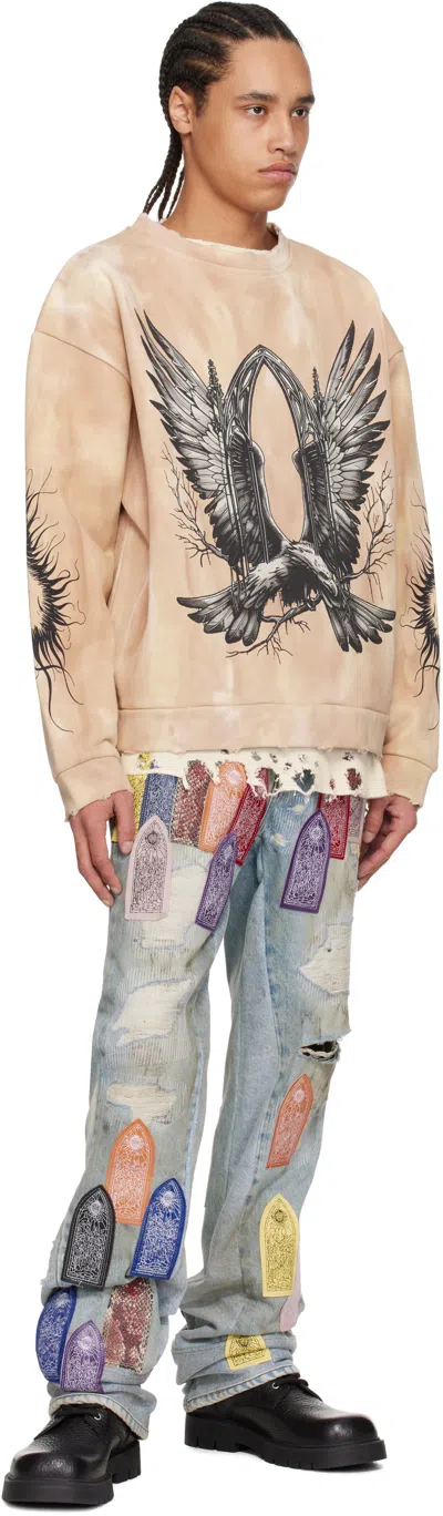 Who Decides War Patch Arched Repaired Distressed Denim In Multi