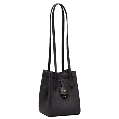 Fendi Leather Shoulder Bag With Flat Top Handles In Black