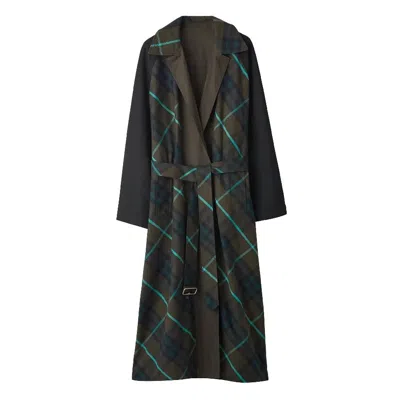 Burberry Check-plaid Reversible Trench Coat In Otter