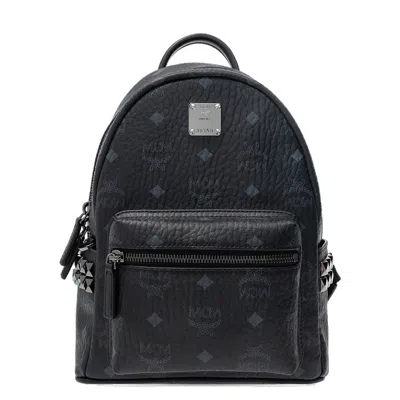 Mcm Stark Side Studs Backpack In Visetos In Black