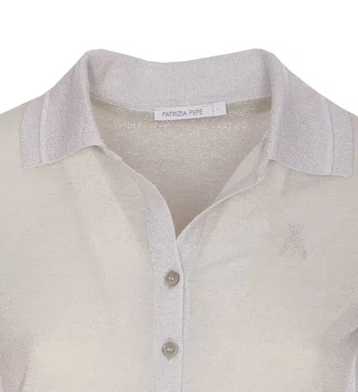 Patrizia Pepe Lurex T-shirt In Grey