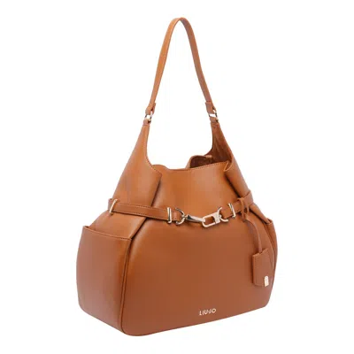 Liu •jo Adjustable Strap Hobo Tote Bag In Brown