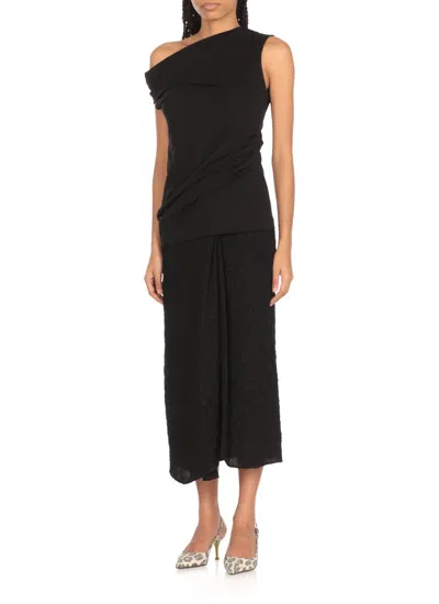 Dries Van Noten Henray Gathered Cotton Top In Black